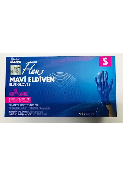 Reflex Flex Mavi Pudrasız Tpe Eldiven 100'lü