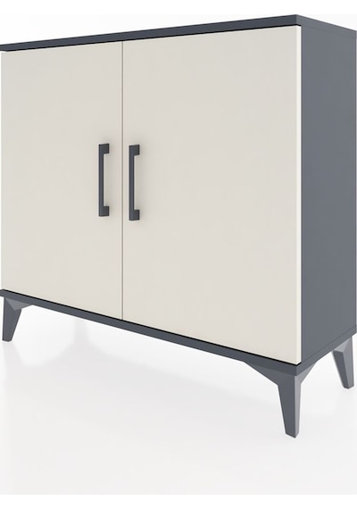 Arges Şifonyer Tek Raflı 2 Kapaklı 88x30x80 Antrasit-aytaşı Antrasit