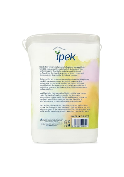 Bebek Temizleme Pamuğu 60'li %100 Saf Pamuk Maxi Baby Pads / Ultra Yumuşak, Hipoalerjenik, Hassas Cilt Bebek Temizl