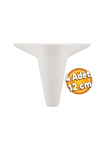 Aspen Mobilya Kanepe Sehpa Puf Koltuk Ayağı 12 Cm Beyaz Baza Ayak 4 Adet Altın - Beyaz