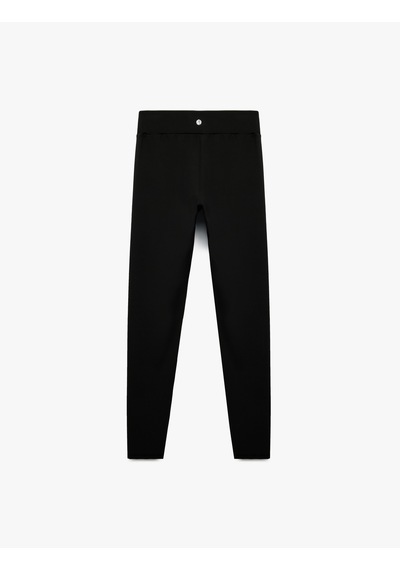 Koton Yüksek Bel Slim Fit İnterlok Spor Tayt Siyah 5sak40274nk SiYAH