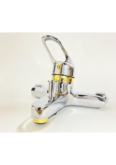 Krom Gold Banyo Duş Musluğu Bataryası Sıcak Soğuk Çift Su Girişli Diğer