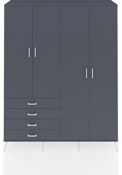 Hyperion Gardrop 6 Raflı 4 Çekmeceli Tek Askılı 176x44x221 Antrasit-antrasit Antrasit Hyperion Gardrop 6 Raflı 4 Çekmeceli Tek Askılı 176x44x221 Antrasit-antrasit Antrasit