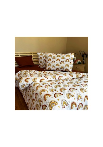 Stylish Boho Rainbow %100 Doğal Pamuk Tek Kişilik Nevresim Seti 2 Parça 160 X 220 Cm Çok Renkli