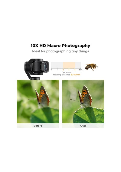 K&f Concept Osmo Pocket 3/4 Için 10x Makro Lens Yakın Çekim Filtresi - Ekran Koruyucu