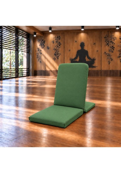 Meditasyon Sandalyesi Backjack Destekli Yer Minderi Su Ve Leke Tutmaz Duck Kumaş Yeşil