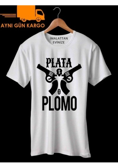 Plata O Plomo Pablo Escobar Baskılı Tshirt Ücretsiz Kargo