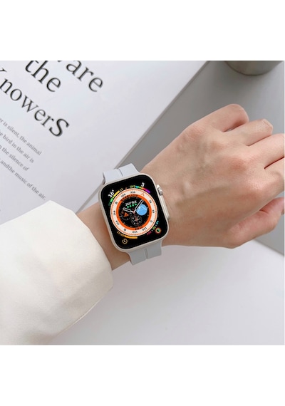 Watch Ultra 49mm Uyumlu Krd-84 Uyumlu Nvth Kordon-soft White