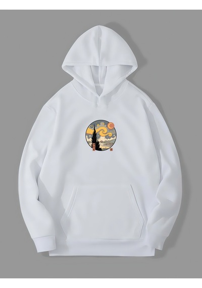 Harmandar Üç İplik Yıldızlı Gece Baskılı Unisex Beyaz Kanguru Cepli Kapüşonlu Sweatshirt Hoodie Yildizligecebeyazsweat Harmandar Üç İplik Yıldızlı Gece Baskılı Unisex Beyaz Kanguru Cepli Kapüşonlu Sweatshirt Hoodie Yildizligecebeyazsweat