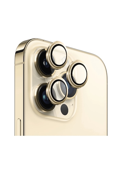 Safeus Safir Temperli Kamera Lens Koruyucu Apple Uyumlu iPhone 14 Pro Max Ve İle Altın
