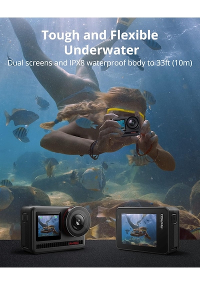 Akaso Brave 8 Aksiyon Kamerası, 4k60 Fps 48 Mp Wifi Su Altı Kamerası, Supersmooth Sabitleme, Dokunmatik Ekran, 150