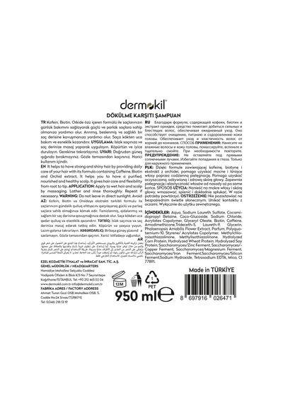 Dermokil Biotin & Caffeine Dökülme Karşıtı Şampuan 950 Ml Dökülen