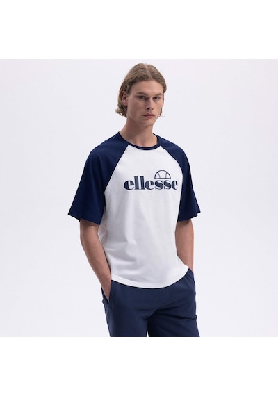 Ellesse Em009-2-sgr Bisiklet Yaka Erkek T-shirt - Beyaz / Gri