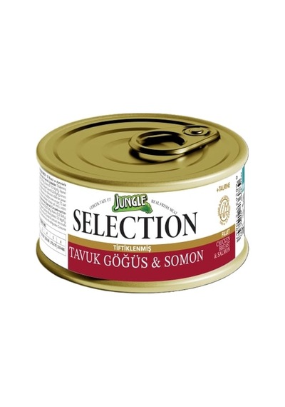Jungle Selection Konserve 70 Gr Kedi Maması Tavuk & Somon 12'li Paket