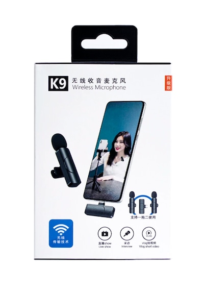 K9 Yaka Mikrofonu Çift Wireless-kablosuz Hd Ergonomik Tak Çalıştır Lightning