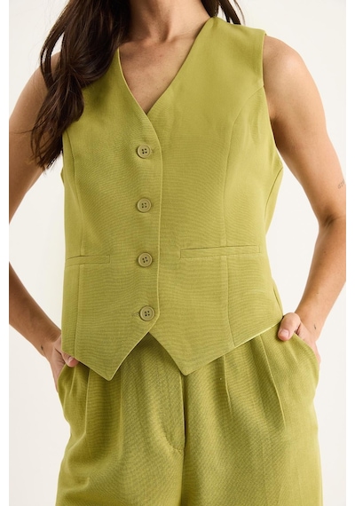 Shade Kadın Yüksek Bel Pantolonlu Yelekli Alt-üst Takım 9257 60281047 - Fıstık Yeşili Shade Kadın Yüksek Bel Pantolonlu Yelekli Alt-üst Takım 9257 60281047 - Fıstık Yeşili