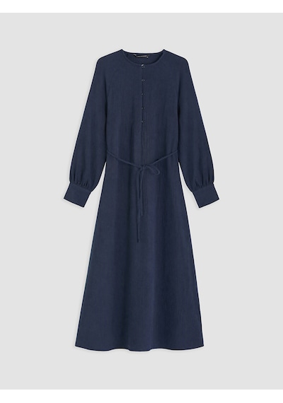 Lcw Modest Lacivert Bisiklet Yaka Müslin Elbise