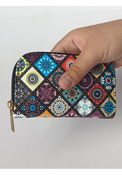 Tovyamade Suni Deri Desen Baskılı Cüzdan,kartlık,bozukpara Çok Renkli - Sarı