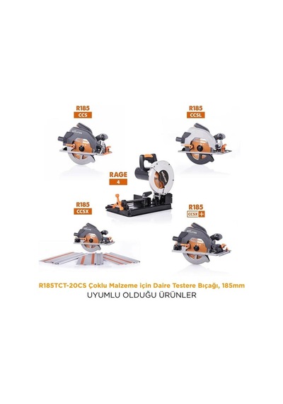 Evolution R185tct-20cs Çoklu Malzeme İçin Daire Testere Bıçağı, 185mm