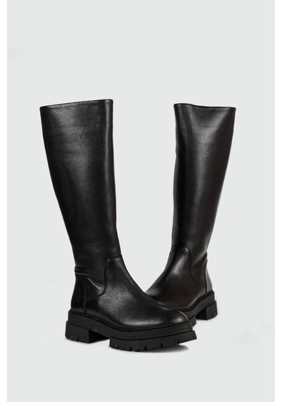 Castle Black Cb-25900-1 Kadın Deri Çizme Siyah