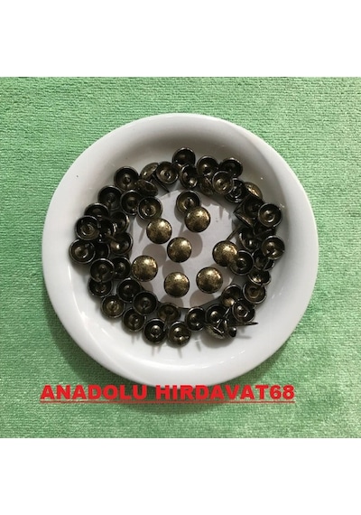 Kabara Raptiye Koltuk Çivisi Antik Eskitme Düz Çapı 11 MM 50Adet