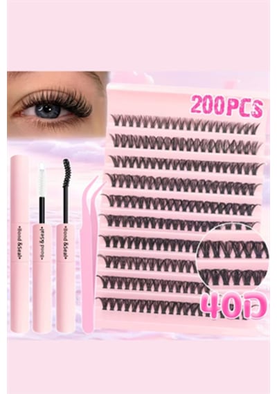30d 40d 50d Küme Kirpik Seti 200 Adet Geniş Bantlı Ultra Hafif & Su Geçirmez Doğal Görünümlü Kirpi