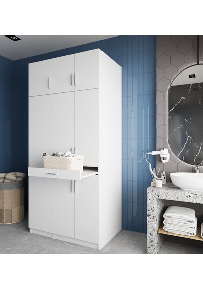 Vita Çamaşır Ve Kurutma Makinesi Dolabı Banyo Dolabı Beyaz