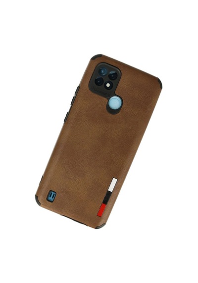 Realme C21 Kılıf Loop Deri Silikon - Kahverengi Diğer