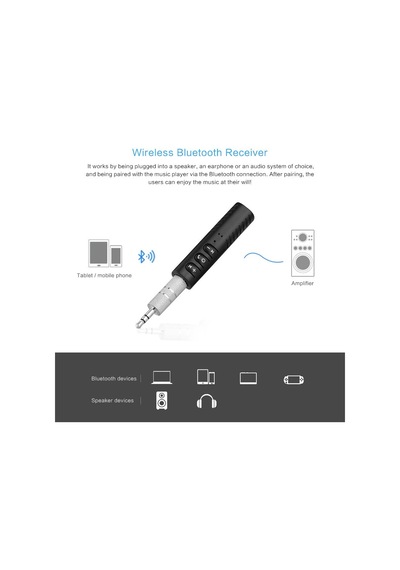 Bluetooth Araç Kiti Hands Free Müzik Alıcısı Ses Adaptörü Aux