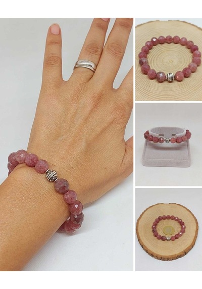 Sirius Serisi Çilek Kuvars Taşı 10mm Unisex Bileklik 52922 Çok Renkli