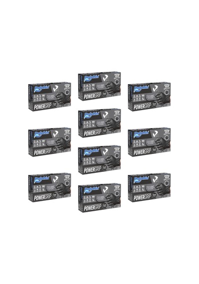 Dolphin Nitril Powergrip Ekstra Kalın Elmas Dokulu Eldiven Siyah Large Büyük Boy - 50'li 10 Paket