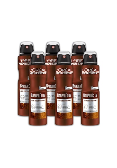 L'oréal Men Expert Barber Club Woody Fresh Erkek Deodorant Sprey, 6 X 150 Ml