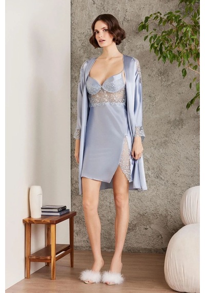 Pierre Cardin 6000 Kadın Dantelli Saten 6'lı Set-mist Mist