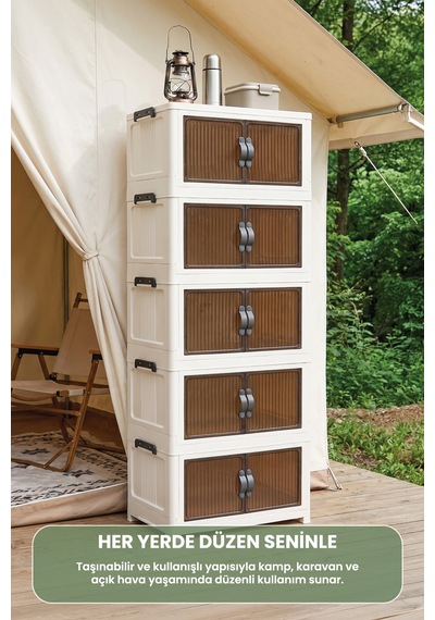 5 Katlı Portatif Organizer Dolap 200 Lt Beyaz