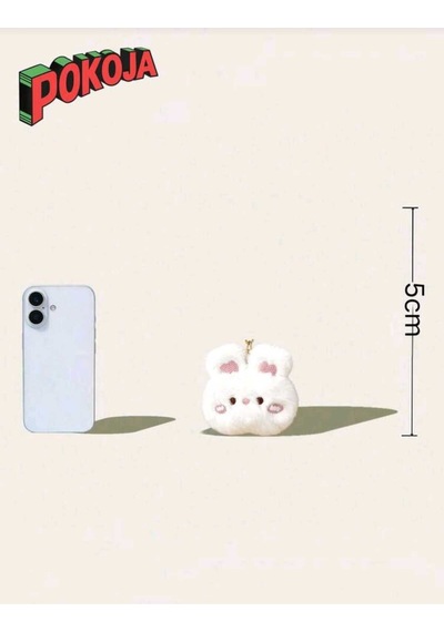 Pokoja Land 1 Paket Sevimli Tavşan Peluş Anahtarlık Çanta Charmı