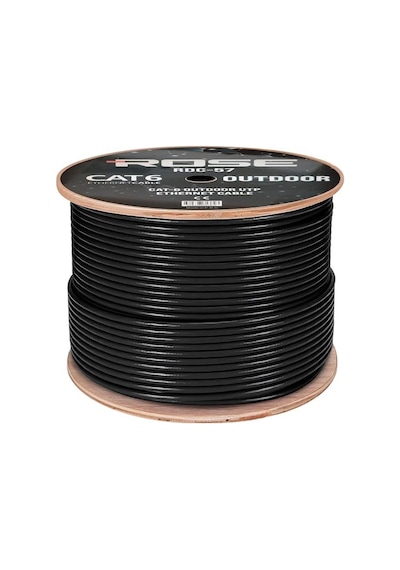 Rose Rdc-57 305mt 23awg Outdoor Dış Ortam Siyah Cat6 Kablo 0.57mm 100 M