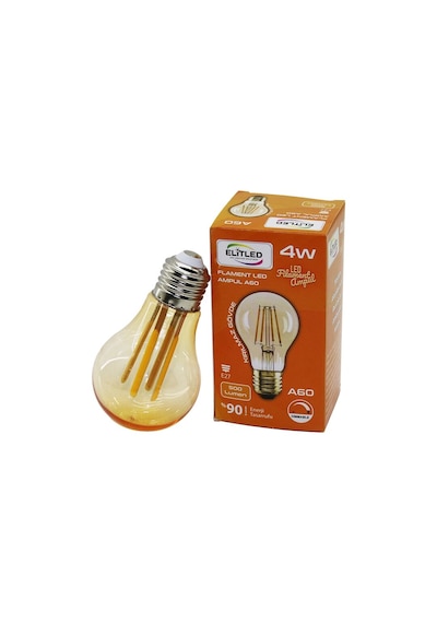 Lunaev Elitled A-60 4 W - E27 Gold Color Flament Led Rustik Ampul 500lumen Kırılmaz Gövde