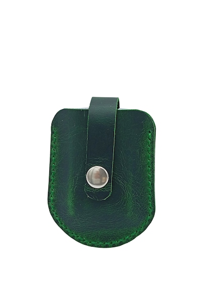 Hakiki Deri Mekanizmalı Zippo Çakmak Kılıfı - Haki Haki