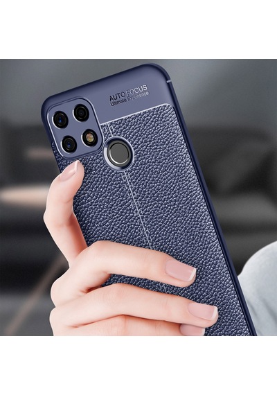 Microsonic Oppo A15s Kılıf Deri Dokulu Silikon