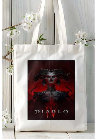 Art Hediye Diablo Oyun Baskılı Omuz Çanta Kişiye Özel Model 18 Çok Renkli