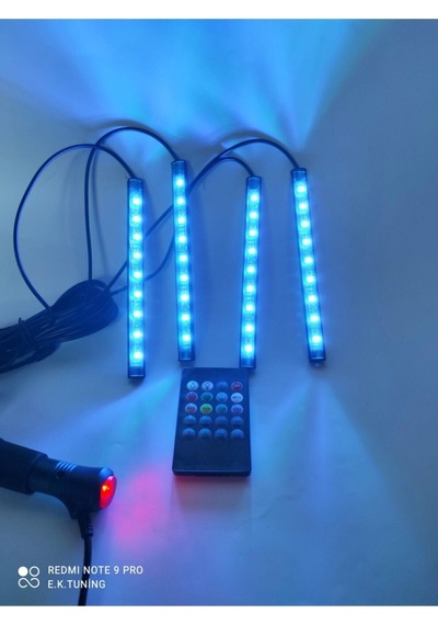 Atmosferik Aydınlatma Araç Içi Ayak Altı Led Müziğe Sese Duyarlı Kumandalı Rgb Aydınlatma Kaliteli