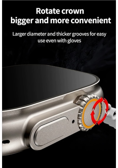 Wearfitpro Watch 8 Ultra Gs Ultra 8 49mm Uyumlu Gerçek Kasa Vidalı Model Alpine Kordon