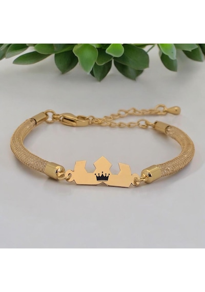 Archin Krallık Tacı Temalı Taç Motifli 14 Ayar Altın Plakalı Hasır Kordonlu Hediye Bileklik-461sembol Krallık Tacı Archin Krallık Tacı Temalı Taç Motifli 14 Ayar Altın Plakalı Hasır Kordonlu Hediye Bileklik-461sembol Krallık Tacı