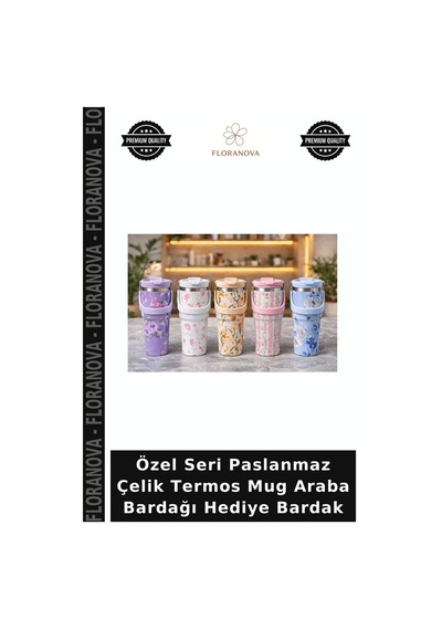 Özel Seri Paslanmaz Çelik Termos Mug Araba Bardağı Hediye Bardak Çok Renkli