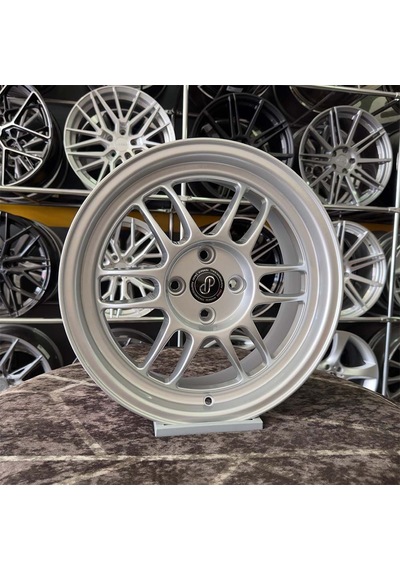 17" İnç 4x100 Enkei Civic Symbol Clio Uyumlu Gümüş Jant Takım