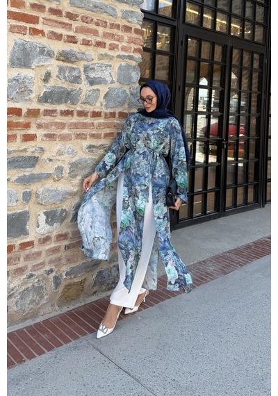 Riella Butik Aura İkili Tesettür Takım Mavi