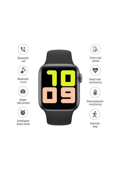 T500 Akıllı Saat Ios/android Uyumlu Smart Watch Siyah