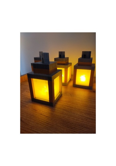 Minecraft Ledli Fener Masa Lambası Çok Renkli
