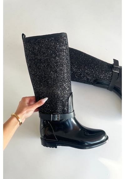 Wolk Shoes Berlin Kadın Kemer Detaylı Yağmur Çizmesi - Simli Siyah - 661823304 Simli Siyah Wolk Shoes Berlin Kadın Kemer Detaylı Yağmur Çizmesi - Simli Siyah - 661823304 Simli Siyah
