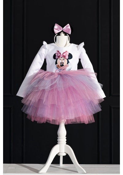 Yağmur Kostütüm Minnie Mouse Uzun Kollu Doğum Günü Elbisesi Ve Parti Kostümü Beyaz